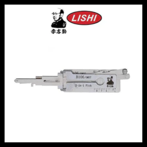 ORIGINAL LISHI - GM37 B106 GM / Non-Warded 2-In-1 Pick & Decoder / AG