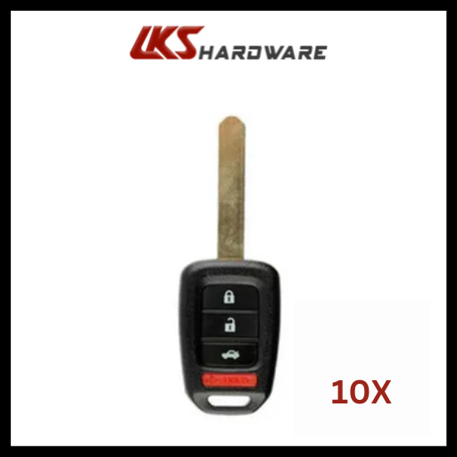 2016-2020 Honda Accord Civic / 4-Button Remote Head Key / MLBHLIK6-1TA (G Chip)(Pack of 10)