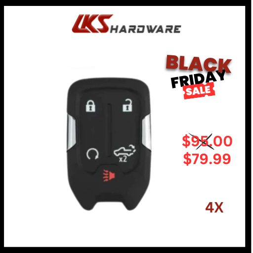 2019-2022 Chevrolet Silverado / 5-Button Smart Key w/ Tailgate / PN: 13508398 / HYQ1EA / 434 Mhz ( PACK OF 4 )