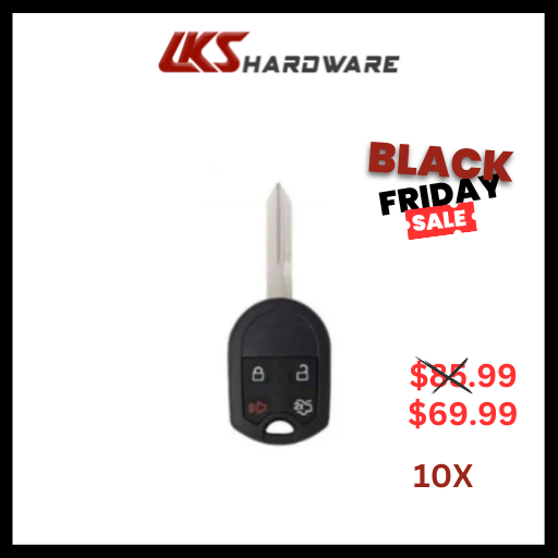 2000-2017 Ford Lincoln Mercury 4-Button Remote Head Key / OUC6000022 ( PACK OF 10)