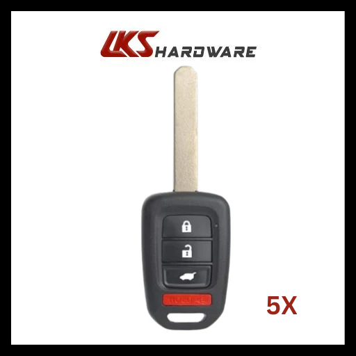 2017-2022 Honda CR-V / 4-Button Remote Head Key / PN: 35118-TLA-A00 / MLBHLIK6-1TA (433 MHz) (Pack of 5)