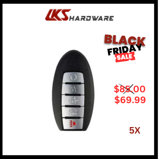 2016-2018 Infiniti / Nissan / 5-Button Smart Key / PN: 285E3-4RA0B / KR5S180144014 / (IC 204) (PACK OF 5)