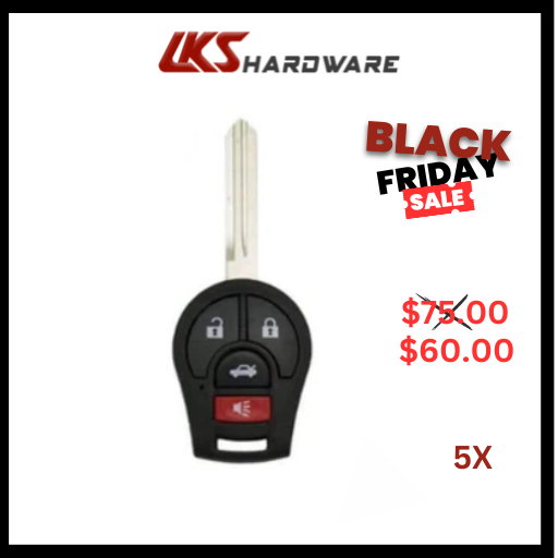 2003-2019 Nissan / 4-Button Remote Head Key / CWTWB1U751 ( PACK OF 10 )