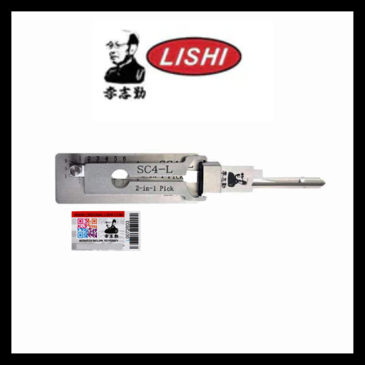 ORIGINAL LISHI - SC4-L / 6-Pin / Schlage Left-Handed/Reverse Keyway / 2-in-1 Pick & Decoder / AG