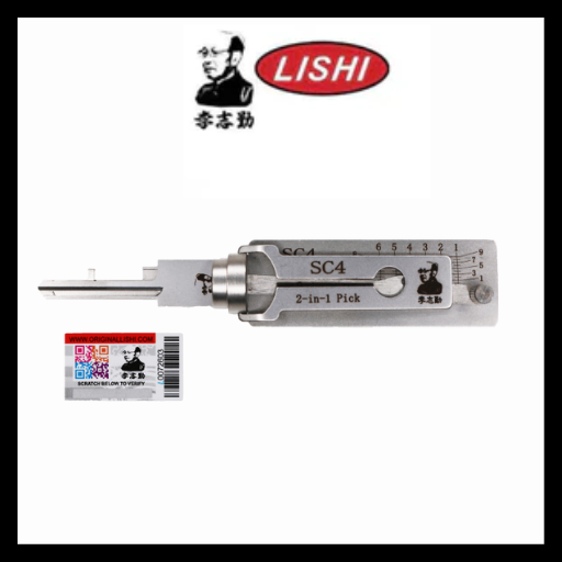 ORIGINAL LISHI - SC4 / 6-Pin / Schlage Keyway Tool / 2-in-1 Pick & Decoder / AG