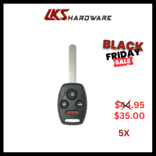 2008-2015 Honda Accord / Pilot 4-Button Remote Head Key / KR55WK49308 ( PACK OF 5 )