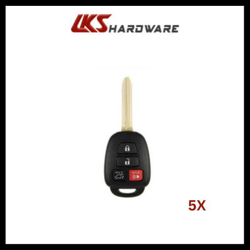 2013-2019 Toyota RAV4 Highlander / 4-Button Remote Head Key / GQ4-52T H Chip( Pack of 5)