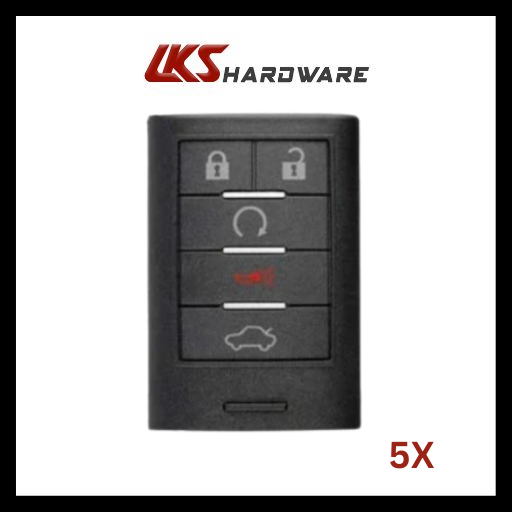 2008-2014 Cadillac CTS STS / 5-Button Smart Key / PN: 25943677 / M3N5WY7777A ( PACK OF 5 )