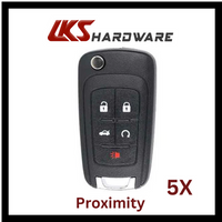 Load image into Gallery viewer, 2010-2019 GM / 5-Button Flip Key / PEPS / PN: 13504199 / OHT01060512 / HU100 / PEPS ( PACK OF 5 )
